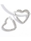 Fashion Silvery Heart-shaped Diamond Earrings