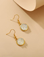 Fashion White Geometric Round Earrings Inlaid With Cluster Crystal Alloy