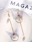 Fashion White Asymmetrical Butterfly Pearl And Crystal Round Earrings