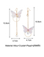 Fashion White Asymmetrical Butterfly Pearl And Crystal Round Earrings