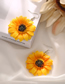 Fashion Yellow Sunflower Resin Contrast Color Earrings