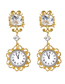 Fashion Golden Antique Watch Time Rhinestone Alloy Earrings