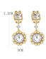 Fashion Golden Antique Watch Time Rhinestone Alloy Earrings