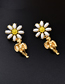 Fashion Golden Chrysanthemum Angel Alloy Hollow Earrings