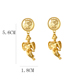 Fashion Golden Matte Gold Cupid Angel Stud Earrings