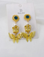 Fashion Golden Three-dimensional Pearl Earrings With Zircon Butterfly And Diamond