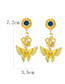 Fashion Golden Three-dimensional Pearl Earrings With Zircon Butterfly And Diamond