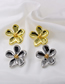 Fashion Golden Five-leaf Petal Alloy Earrings
