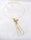 Fashion Golden Butterfly Long Fringe Pearl And Diamond Alloy Earrings