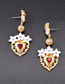 Fashion Golden Puppet Long Pearl And Diamond Geometric Earrings