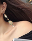 Fashion Golden Dripping Oil Face Love Flower Diamond Earrings