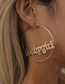 Fashion Golden Hollow Circle Geometric Letter Alloy Earrings