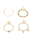 Fashion Golden Square Gemstone Eye Chain Alloy Bracelet Set