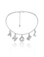 Fashion White K Micro-set Zircon Alphabet Alloy Pendant Necklace