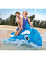 Fashion Black Whale Water Animal Mount Inflatable Toy Floating Bed
