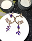 Fashion Purple Pearl Bird Micro-set Zircon Geometric Earrings
