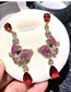 Fashion Red Rabbit Water Drop Micro-set Zircon Long Earrings