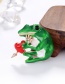 Fashion Yellow Alloy Dripping Frog And Diamond Contrast Brooch