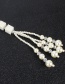 Fashion Rice White Multi-layer Pearl Geometric Crystal Necklace