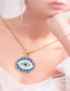 Fashion White Zircon Dripping Oil Full Diamond Round Eye Necklace