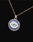 Fashion White Zircon Dripping Oil Full Diamond Round Eye Necklace