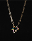 Fashion Small Lightning-40cm Thick Chain Oil Drop Lightning Love Cross Geometric Hollow Necklace