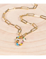 Fashion Cross-60cm Thick Chain Oil Drop Lightning Love Cross Geometric Hollow Necklace