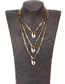 Fashion White Diamond-60cm Thick Chain Love Lock Set With Diamond Alloy Necklace