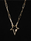 Fashion 40cm Thick Chain Micro-set Zircon Pentagram Necklace