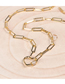Fashion 50cm Thick Chain Necklace With Diamond Love Buckle