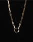 Fashion 40cm Thick Chain Necklace With Diamond Love Buckle