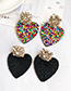 Fashion Black Love Pearl Stud Earrings