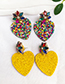 Fashion Yellow Love Bead Stud Earrings