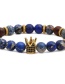 Fashion Emperor Stone Beads Tiger Eye Emperor Stone Woven Beaded Crown Geometric Bracelet
