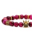 Fashion Emperor Stone Weave Tiger Eye Emperor Stone Woven Beaded Crown Geometric Bracelet