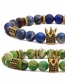 Fashion Set A Turquoise White Magnet Emperor Stone Matte Tiger Eye Stone Woven Beaded Bracelet