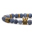 Fashion Amazon Stone Set Weathered Stone Malachite Woven Beaded Bracelet
