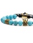 Fashion Blue Pine Beads Tiger Eye Turquoise Beaded Bracelet