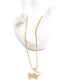 Fashion White Gold Puppy A Micro-set Zircon Cross Puppy Alloy Necklace