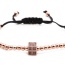 Fashion Rose Gold Square Copper Micro-set Zircon Cylindrical Square Cut Face Adjustable Bracelet