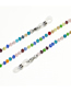 Fashion Silver Colorful Crystal Stainless Steel Chain Non-slip Glasses Chain