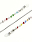 Fashion Silver Colorful Triangle Crystal Stainless Steel Chain Non-slip Glasses Chain