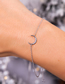 Fashion Rose Gold Stainless Steel Moon Adjustable Thin-edged Bracelet
