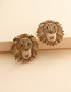 Fashion Brown Diamond-shaped Lion Alloy Geometric Earrings
