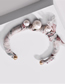 Fashion Gray Natural Shell Pearl Silk Woven Alloy Bracelet