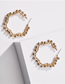 Fashion Golden Geometric Weave Winding Golden Beads Earrings