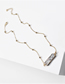 Fashion Golden Natural Stone Beaded Round Bead Alloy Short Necklace