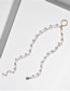 Fashion Light Grey Natural Stone Beads Alloy Chain Necklace