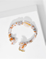 Fashion Orange Natural Shell Pearl Color Silk Braided Alloy Bracelet