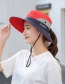 Fashion Solid Color Adult-watermelon Red Horsetail Hole Embroidery Shrink Buckle Adult Fisherman Hat